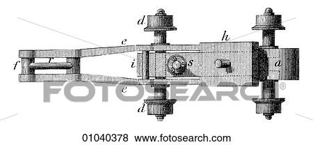 Stock Illustration - Industry & Technology -line art Manufacturing Machines used in the mint A machine for reducing plates of metal to an equal thickness.. Fotosearch