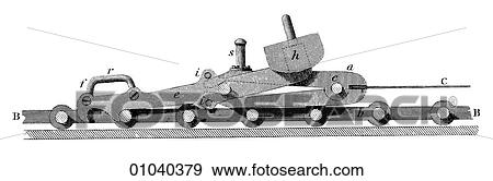 Stock Illustration - Industry & Technology -line art Manufacturing Machines used in the mint. A machine for reducing plates of metal to an equal thickness.. Fotosearch