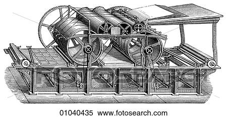 Industry & Technology -line art Printing Press Kirkcaldy Double-cylinder or Perfecting Book-machine. machinery View Large Illustration Stock Illustration - Industry & Technology -line art Printing Press Kirkcaldy Double-cylinder or Perfecting Book-machine. machinery. Fotosearch