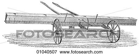 Stock Illustration - Industry & Technology -line art Agriculture Broad cast corn sowing machine. Fotosearch