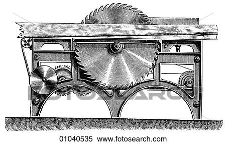 Stock Illustration - Industry & Technology -line art Furniture manufacturing Circular Saw. Fotosearch