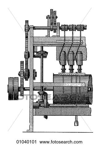 Industry & Technology -line art (t4) Machinery Factory Late 19th century manufacturing View Large Illustration Clip Art - Industry & Technology -line art (t4) Machinery Factory Late 19th century manufacturing. Fotosearch