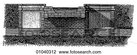 Industry & Technology -line art (v4) Civil Engineering A 19th century German engraving of a sluice-gate system for a dam. View Large Illustration Drawing - Industry & Technology -line art (v4) Civil Engineering A 19th century German engraving of a sluice-gate system for a dam.. Fotosearch