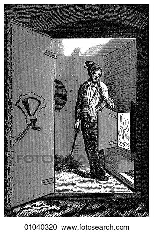 Clipart - Industry & Technology -line art (w4) Iron and steel making Illustration An early 19th century blast furnace - a furnace used to smelt iron ore in very high temperatures by using very hot compressed air.. Fotosearch