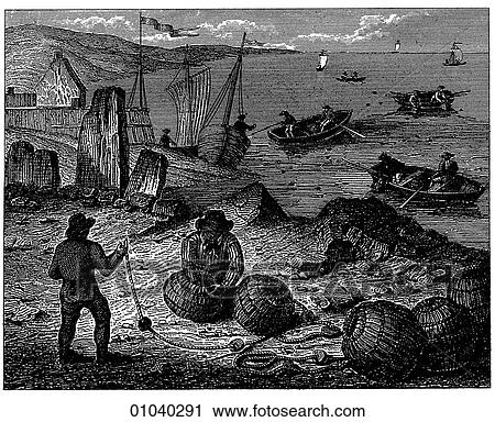 Industry & Technology -line art (y4) Lobster Fishing Illustration lobster pots, ocean, water, sea, boat, net, man, men, fishermen, 18th century View Large Illustration Clip Art - Industry & Technology -line art (y4) Lobster Fishing Illustration lobster pots, ocean, water, sea, boat, net, man, men, fishermen, 18th century. Fotosearch