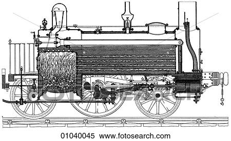Industry & Technology Transportation Railway Steam locomotive View Large Illustration Stock Illustration - Industry & Technology Transportation Railway Steam locomotive. Fotosearch