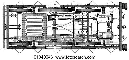 Industry & technology Transportation Railway Steam locomotive undercarriage View Large Illustration Stock Illustration - Industry & technology Transportation Railway Steam locomotive undercarriage. Fotosearch