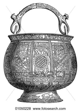 Artifacts - Bronze - Arabia Arabian Bronze Bucket. 13th century. Middle East, container, metal, vessel, liquid, water, Arabian View Large Illustration Stock Illustration - Artifacts - Bronze - Arabia Arabian Bronze Bucket. 13th century. Middle East, container, metal, vessel, liquid, water, Arabian. Fotosearch