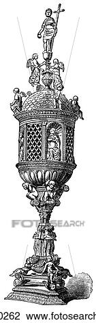 Drawing - Artifacts - Bronze - Italy Ciborium of Bronze in the Fontegiufta at Siena, c. 1560 A ciborium holds the consecrated Eucharistic bread in a Christian service.. Fotosearch