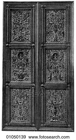 Artifacts - Door - Italy Door at Mont` Oliveto near Siena. By Fra Giovanni da Verona (1455-1524). View Large Illustration Stock Illustration - Artifacts - Door - Italy Door at Mont` Oliveto near Siena. By Fra Giovanni da Verona (1455-1524).. Fotosearch