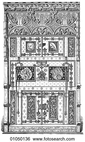 Artifacts - Furniture - Germany Cabinet. Late Gothic Period. Town-House at LYneburg. c. 1530. View Large Illustration Stock Illustration - Artifacts - Furniture - Germany Cabinet. Late Gothic Period. Town-House at LYneburg. c. 1530.. Fotosearch