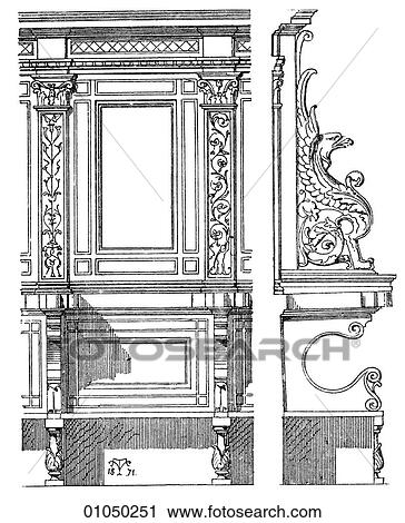 Artifacts - Furniture - Italy Stall in the Badia at Florence. View Large Illustration Clip Art - Artifacts - Furniture - Italy Stall in the Badia at Florence.. Fotosearch