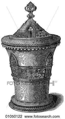 Artifacts - Germany Cup with translucent enamels 15th century View Large Illustration Drawing - Artifacts - Germany Cup with translucent enamels 15th century. Fotosearch