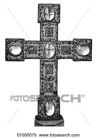 Artifacts - Gold - Germany A bishop`s cross from the Church of St. Magdalen at Hildesheim c. 1000. View Large Illustration Stock Illustration - Artifacts - Gold - Germany A bishop`s cross from the Church of St. Magdalen at Hildesheim c. 1000.. Fotosearch