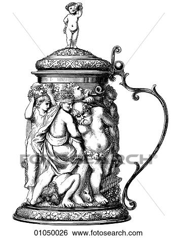 Artifacts - Ivory/Silver - Belgium Tankard c. 1600 The design, carved in ivory, is probably that of Rubens or another painter of the Flemish Baroque school. It depicts a Bacchanalian procession. best of its class, body of vessel carved ivory, wine, alco View Large Illustration Stock Illustration - Artifacts - Ivory/Silver - Belgium Tankard c. 1600 The design, carved in ivory, is probably that of Rubens or another painter of the Flemish Baroque school. It depicts a Bacchanalian procession. best of its class, body of vessel carved ivory, wine, alco. Fotosearch
