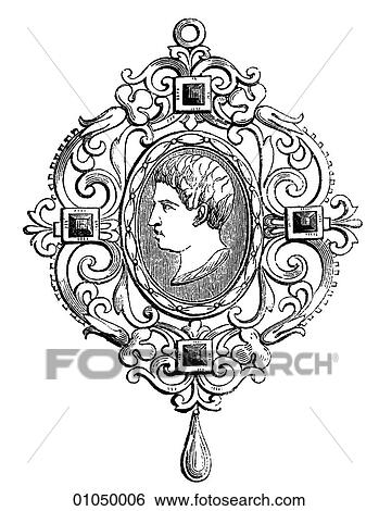 Stock Illustration - Artifacts - Jewelry - Italy Brooch. Fotosearch