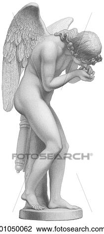 Artifacts "Love Reviving Life" - A figure by sculpted by Finelli c. 1880 Here Cupid gives life back to a butterfly with a kiss. Cupid was the Roman God of Love (from the Latin - cupido - desire, passion). In Greek mythology he was Eros son of Mercury a View Large Illustration Drawing - Artifacts "Love Reviving Life" - A figure by sculpted by Finelli c. 1880 Here Cupid gives life back to a butterfly with a kiss. Cupid was the Roman God of Love (from the Latin - cupido - desire, passion). In Greek mythology he was Eros son of Mercury a. Fotosearch