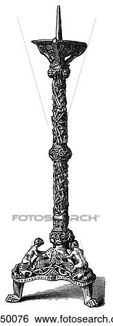Artifacts - Metal - Germany Candlestick from the Church of St. Magdalen at Hildesheim, c. 1000. View Large Illustration Stock Illustration - Artifacts - Metal - Germany Candlestick from the Church of St. Magdalen at Hildesheim, c. 1000.. Fotosearch