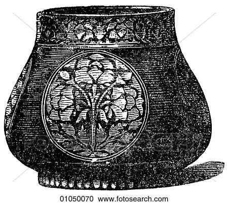Artifacts - Metal - India Bidri Ware c. 1750 Bidri ware is the name given to decorative metal objects primarily manufactured in the town of Bidar (thus its name) Lucknow and Murshidabad. The material is a zinc/copper alloy with a black finish that resis View Large Illustration Clipart - Artifacts - Metal - India Bidri Ware c. 1750 Bidri ware is the name given to decorative metal objects primarily manufactured in the town of Bidar (thus its name) Lucknow and Murshidabad. The material is a zinc/copper alloy with a black finish that resis. Fotosearch