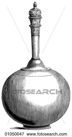 Artifacts - Metal - India Metal Bottle c. 1840 View Large Illustration Stock Illustration - Artifacts - Metal - India Metal Bottle c. 1840. Fotosearch