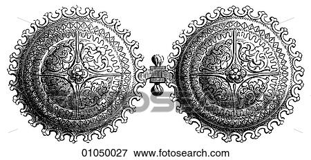 Stock Illustration - Artifacts - Ornaments - Italy Fibule or Ornamental clasps of clothing. Fotosearch