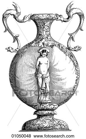 Artifacts - Porcelain - Belgium Flemish Vase c. 1730 Constructed of segments of nautilus shells in sliver-gilt View Large Illustration Stock Illustration - Artifacts - Porcelain - Belgium Flemish Vase c. 1730 Constructed of segments of nautilus shells in sliver-gilt. Fotosearch