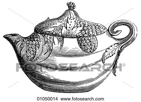Artifacts - Porcelain - China Tea - Pot c. 1850 general form resembling a melon, upper part, decorated with leaves and the seeds of fruit, 19th century View Large Illustration Stock Illustration - Artifacts - Porcelain - China Tea - Pot c. 1850 general form resembling a melon, upper part, decorated with leaves and the seeds of fruit, 19th century. Fotosearch