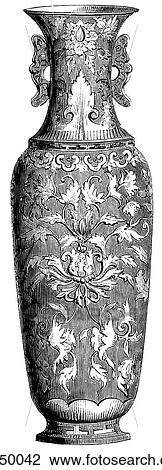 Artifacts - Porcelain - China Vase c. 1650 View Large Illustration Drawing - Artifacts - Porcelain - China Vase c. 1650. Fotosearch