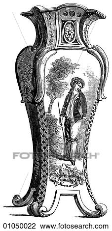 Artifacts - Porcelain - England A Chelsea China Vase c. 1760 Chelsea China is a soft-paste porcelain that is now extremely rare. It is named after the are of London in which the factory was located. View Large Illustration Drawing - Artifacts - Porcelain - England A Chelsea China Vase c. 1760 Chelsea China is a soft-paste porcelain that is now extremely rare. It is named after the are of London in which the factory was located.. Fotosearch