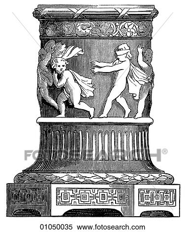 Stock Illustration - Artifacts - Porcelain - England A Wedgwood Pedestal, c. 1770 This form of porcelain was first manufactured in 1760 at Staffordshire, England by Josiah Wedgwood. It quickly captured a world market and remains to this day one of the greatest of all Englis. Fotosearch
