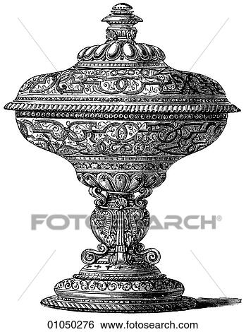 Artifacts - Porcelain - France Oiron Ware Vase, c. 1550. This is a lead-glazed pottery in which impressions were made in a basic white clay which were then filled in with clays of contrasting colors. This is sometimes known as Henri Deux Ware after Henry View Large Illustration Stock Illustration - Artifacts - Porcelain - France Oiron Ware Vase, c. 1550. This is a lead-glazed pottery in which impressions were made in a basic white clay which were then filled in with clays of contrasting colors. This is sometimes known as Henri Deux Ware after Henry. Fotosearch