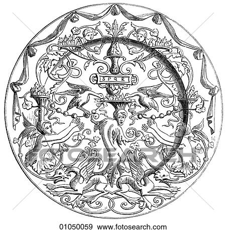Artifacts - Porcelain - Italy Plate c. 1550 Majolica is a tin-glazed pottery. It was introduced to Italy from Moorish Spain through the island of Majorca, thus its name. Italian manufacture of this earthenware is known as Fayence after Faenza, the town i View Large Illustration Stock Illustration - Artifacts - Porcelain - Italy Plate c. 1550 Majolica is a tin-glazed pottery. It was introduced to Italy from Moorish Spain through the island of Majorca, thus its name. Italian manufacture of this earthenware is known as Fayence after Faenza, the town i. Fotosearch