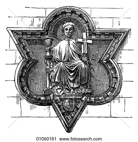 Artifacts - Relief - Italy Faith. Relief from the Loggia de` Lanzi at Florence. By Jacopo di Piero. 1384. This piece was created in the year Chaucer wrote his "Parlement of Foules" late Gothic, Italian, cross, saint, 14th century The Gothic style succ View Large Illustration Clip Art - Artifacts - Relief - Italy Faith. Relief from the Loggia de` Lanzi at Florence. By Jacopo di Piero. 1384. This piece was created in the year Chaucer wrote his "Parlement of Foules" late Gothic, Italian, cross, saint, 14th century The Gothic style succ. Fotosearch