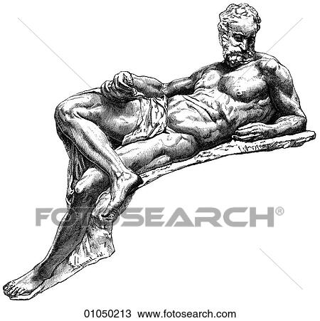 Artifacts - Sculpture - Italy "Twilight" detail From the Tomb of Lorenzo de` Medici Michelangelo Buonarotti (1475-1564) San Lorenzo at Florence. (c5) The grandson of Lorenzo the Magnificent, this was the Medici to whom Machiavelli addressed his treati View Large Illustration Drawing - Artifacts - Sculpture - Italy "Twilight" detail From the Tomb of Lorenzo de` Medici Michelangelo Buonarotti (1475-1564) San Lorenzo at Florence. (c5) The grandson of Lorenzo the Magnificent, this was the Medici to whom Machiavelli addressed his treati. Fotosearch