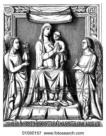 Artifacts - Sculpture - Italy Madonna with Angels, a relief by Agostino di Giovanni. Oratory of Santa Bernardino at Siena. c. 1330. View Large Illustration Stock Illustration - Artifacts - Sculpture - Italy Madonna with Angels, a relief by Agostino di Giovanni. Oratory of Santa Bernardino at Siena. c. 1330.. Fotosearch