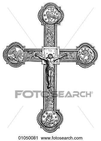 Artifacts - Silver - Germany Procession-Cross. Silver. c. 1400. (d5) View Large Illustration Clip Art - Artifacts - Silver - Germany Procession-Cross. Silver. c. 1400. (d5). Fotosearch