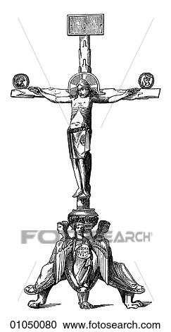 Clipart - Artifacts - Silver - Germany Cross of the 12th century. Fotosearch