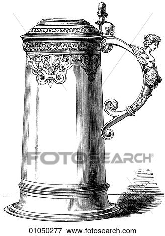 Artifacts - Silver - Germany Silver mug made at Augsburg. c. 1600. This piece was created about the time Shakespeare wrote "Hamlet" and "The Merry Wives of Windsor". View Large Illustration Stock Illustration - Artifacts - Silver - Germany Silver mug made at Augsburg. c. 1600. This piece was created about the time Shakespeare wrote "Hamlet" and "The Merry Wives of Windsor".. Fotosearch