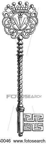 Artifacts - Steel - England Key c. 1660 View Large Illustration Stock Illustration - Artifacts - Steel - England Key c. 1660. Fotosearch