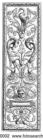 Artifacts - Wood - Belgium Originally carved in oak, this panel is an example of the Flemish Renaissance style made in the year 1540. The influence of Italian art, particularly that of Raphael is present. In this year Henry VIII of England married his f View Large Illustration Drawing - Artifacts - Wood - Belgium Originally carved in oak, this panel is an example of the Flemish Renaissance style made in the year 1540. The influence of Italian art, particularly that of Raphael is present. In this year Henry VIII of England married his f. Fotosearch
