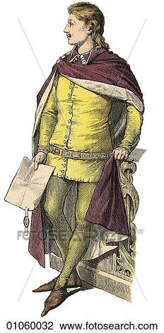 Fashion & Costume - (Color) c. 1350-60 England The Black Death (bubonic plague) kills one third of the population of England. Between 1347 and 1351 almost 75 million people died throughout Europe. In this period Boccaccio writes "The Decameron", a sor View Large Illustration Drawing - Fashion & Costume - (Color) c. 1350-60 England The Black Death (bubonic plague) kills one third of the population of England. Between 1347 and 1351 almost 75 million people died throughout Europe. In this period Boccaccio writes "The Decameron", a sor. Fotosearch