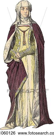 Stock Illustration - Fashion & Costume - (Color) c. 1350 England The Black Death (bubonic plague) kills one third of the population of England. Between 1347 and 1351 almost 75 million people died throughout Europe. In this period Boccaccio writes "The Decameron", a sort of. Fotosearch