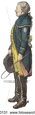 Fashion & Costume - (Color) c. 1780 Germany Hessian postillian, coach driver, man, male, boots, whip, transportation, 18th century View Large Illustration Clip Art - Fashion & Costume - (Color) c. 1780 Germany Hessian postillian, coach driver, man, male, boots, whip, transportation, 18th century. Fotosearch
