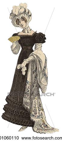 Clipart - Fashion & Costume - (Color) c. 1820-1825 German In this period British workers are allowed to unionize (1824); Louis Pasteur was born (1822); Beethoven died (1827); the first railroad tunnel was constructed, on the Liverpool-Manchester line in England (. Fotosearch