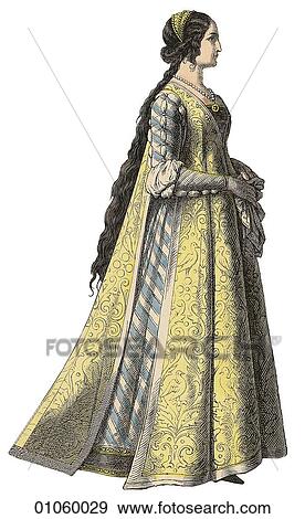 Stock Illustration - Fashion & Costume - (Color) c. 1430-1450 Florence In this period the painter Andrea Mantegna was born (1431); Donatello produced his "David" sculpture; the Germanic "double-eagle" was adopted as the symbol of the Holy Roman Emperors; Fra Angelico p. Fotosearch