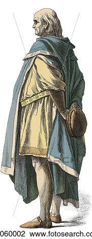 Fashion & Costume - (Color) Late 14th Century c. 1390 In this period rockets were used for the first time in warfare at the Battle of Chioggia (1380) between the city states of Genoa and Venice. and cast iron became generally available throughout Europe View Large Illustration Drawing - Fashion & Costume - (Color) Late 14th Century c. 1390 In this period rockets were used for the first time in warfare at the Battle of Chioggia (1380) between the city states of Genoa and Venice. and cast iron became generally available throughout Europe. Fotosearch
