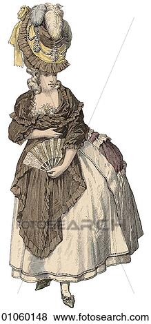 Fashion & Costume - France - (Color) c. 1780 Louis XVI and Marie Antoinette were King & Queen of pre-revolutionary France when this fashion was in style. The rich and ornate style of the period extended into all forms of art, style and architecture and View Large Illustration Stock Illustration - Fashion & Costume - France - (Color) c. 1780 Louis XVI and Marie Antoinette were King & Queen of pre-revolutionary France when this fashion was in style. The rich and ornate style of the period extended into all forms of art, style and architecture and. Fotosearch