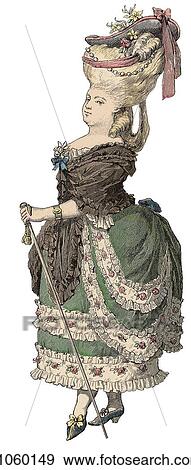 Fashion & Costume - France - (Color) c. 1780 Louis XVI and Marie Antoinette were King & Queen of pre-revolutionary France when this fashion was in style. The rich and ornate style of the period extended into all forms of art, style and architecture and i View Large Illustration Stock Illustration - Fashion & Costume - France - (Color) c. 1780 Louis XVI and Marie Antoinette were King & Queen of pre-revolutionary France when this fashion was in style. The rich and ornate style of the period extended into all forms of art, style and architecture and i. Fotosearch