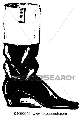 Fashion & Costume - line art 19th Century Men`s Top Boot View Large Illustration Drawing - Fashion & Costume - line art 19th Century Men`s Top Boot. Fotosearch