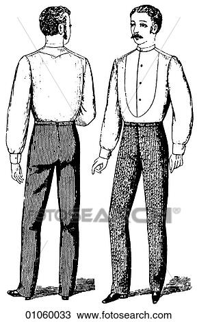 Fashion & Costume - line art c. 1870 In this period British Columbia joined the Dominion of Canada (1871); Stanley met Livingstone at Ujiji in what is now Tanzania (1871); Korea became an independent nation (1876) shirt and pants, Victorian, male, men, View Large Illustration Drawing - Fashion & Costume - line art c. 1870 In this period British Columbia joined the Dominion of Canada (1871); Stanley met Livingstone at Ujiji in what is now Tanzania (1871); Korea became an independent nation (1876) shirt and pants, Victorian, male, men,. Fotosearch